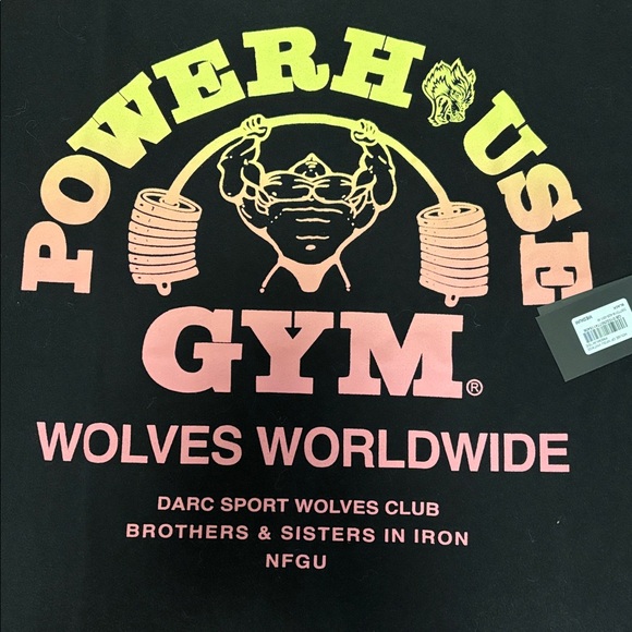 Vintage Darc Sport Powerhouse Gym Distressed Black T Shirt NWT Size: Medium - Picture 5 of 8